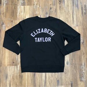 ELIZABETH TAYLOR BLACK COLLEGIATE CREWNECK SWEATSHIRT